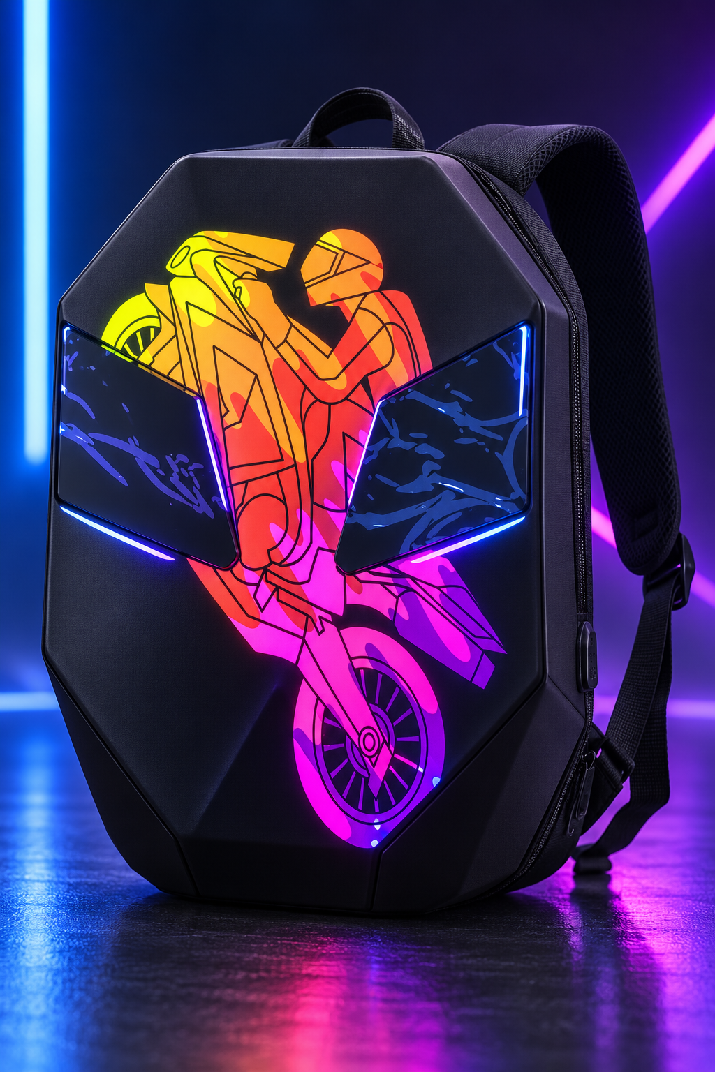 LED Colored Knight Backpack with 5000 mah power bank
