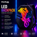 LED Coloured Knight backpack with bright graphic display and power bank