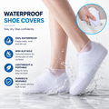 Reusable waterproof silicone shoe covers with textured anti-slip soles