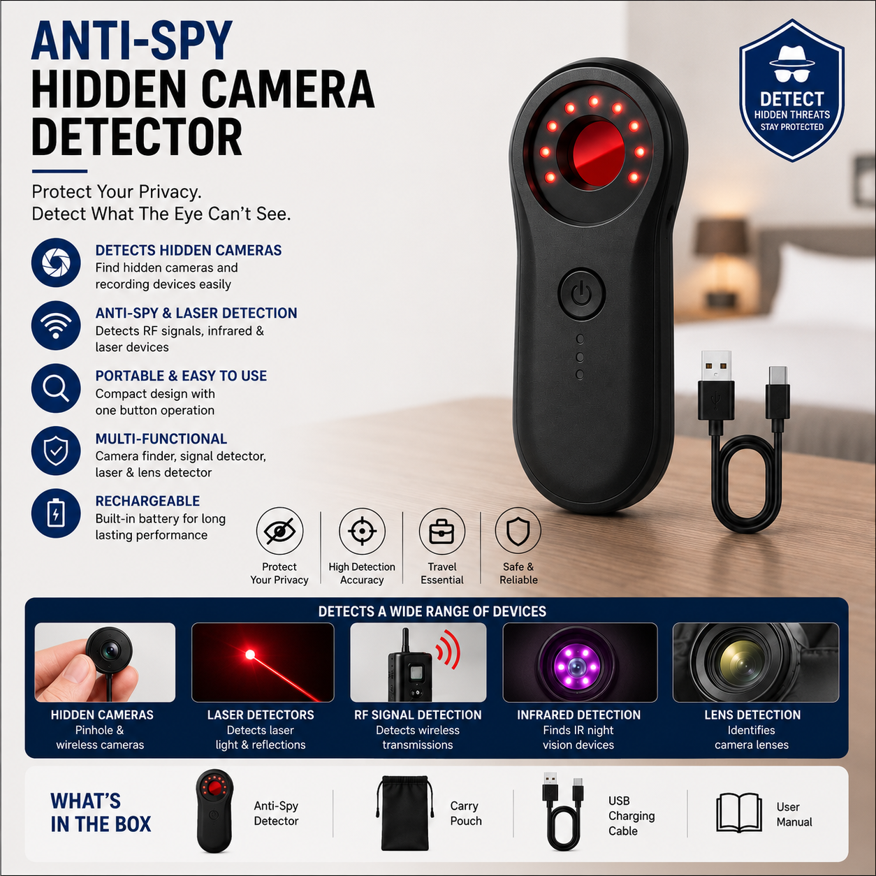 Anti-Spy Hidden Camera Detector