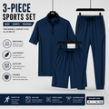 3-Piece Men's Sports Set – Shirt, Shorts & Trousers