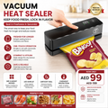 Compact automatic vacuum heat sealer for food storage