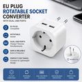 EU plug rotatable socket converter with dual USB ports