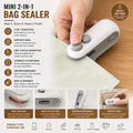 Mini 2-in-1 rechargeable bag sealer with cutter